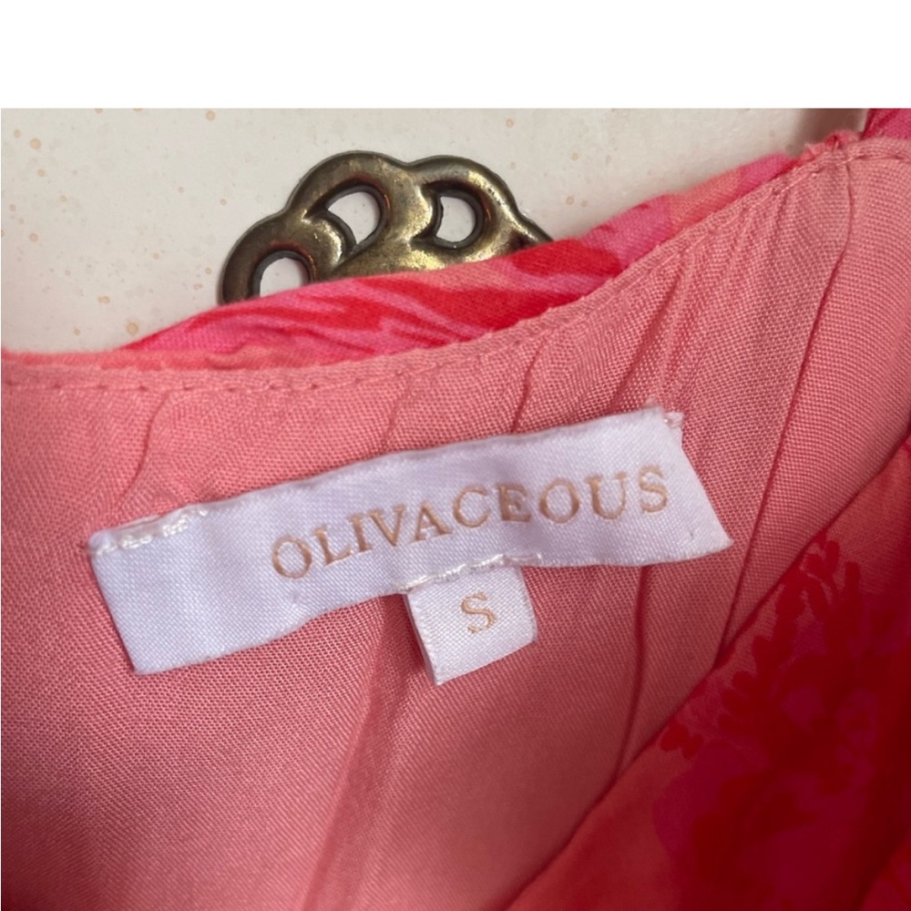 Olivaceous Coral Pink Floral Dress - Picture 4 of 5